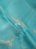 Load image into Gallery viewer, The Tiffany Blue Dual Pallu Mahalakshmi - Peacock Kanjeevaram
