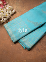 Load image into Gallery viewer, The Tiffany Blue Dual Pallu Mahalakshmi - Peacock Kanjeevaram

