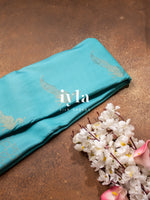 Load image into Gallery viewer, The Tiffany Blue Dual Pallu Mahalakshmi - Peacock Kanjeevaram
