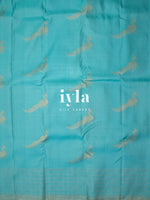 Load image into Gallery viewer, The Tiffany Blue Dual Pallu Mahalakshmi - Peacock Kanjeevaram
