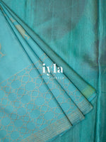Load image into Gallery viewer, The Tiffany Blue Dual Pallu Mahalakshmi - Peacock Kanjeevaram
